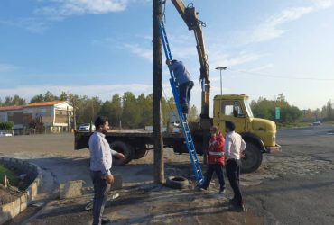 حذف تیربرق های چوبی در بلوار امام خمینی