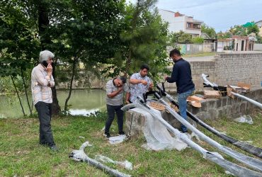 نصب تیرک‌های روشنایی در خیابان عبدالوهاب ضیابری