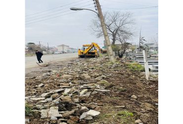 آغاز عملیات تخریب و بازسازی دیوار ورودی گلزار شهدا ضیابر